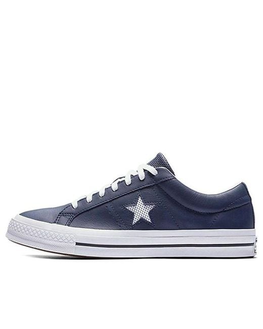 Converse Blue One Star Perforated Leather Low Top for men