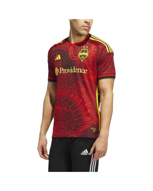 Adidas Red Seattle Sounders Fc 23/24 Away Authentic Jersey for men