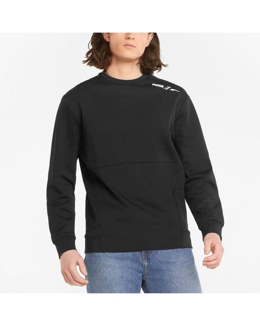 PUMA Black Full Sleeve Solid Sweater for men