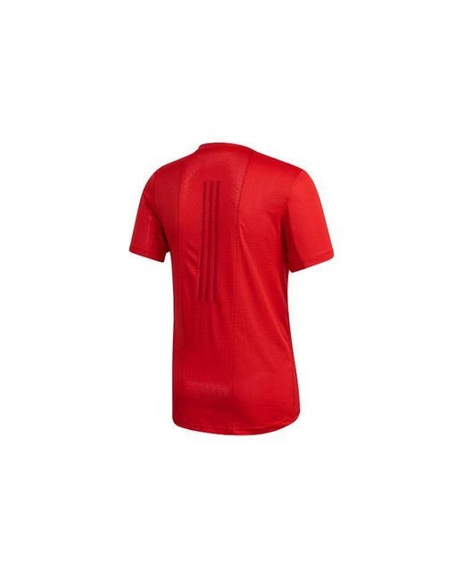Adidas Red Soccer/Football Training Sports Round Neck Short Sleeve for men