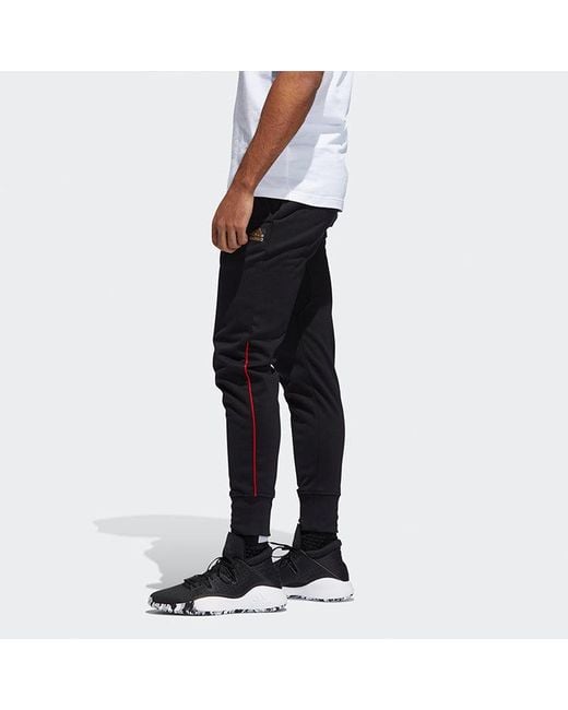 Adidas Black Cny Spt Pant Basketball Sports Training Bundle Feet Long Pants for men