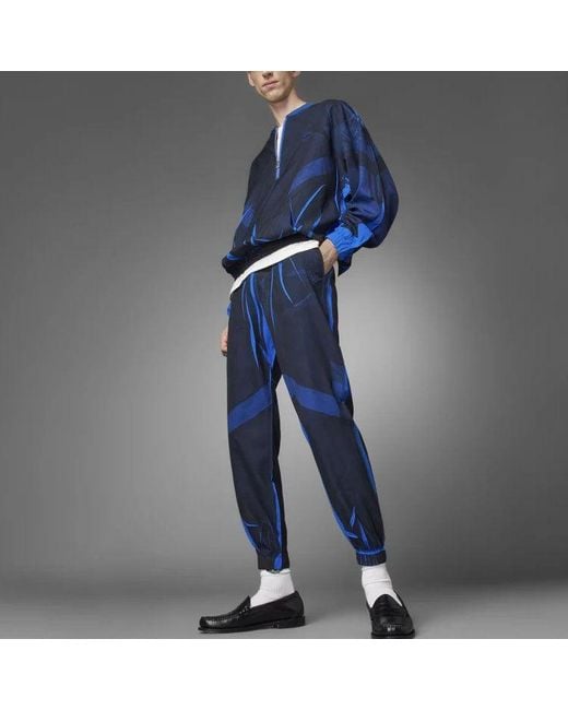 Adidas Blue Originals X Version Crossover Ss22 Casual Colorblock Splicing Logo Sports Pants for men