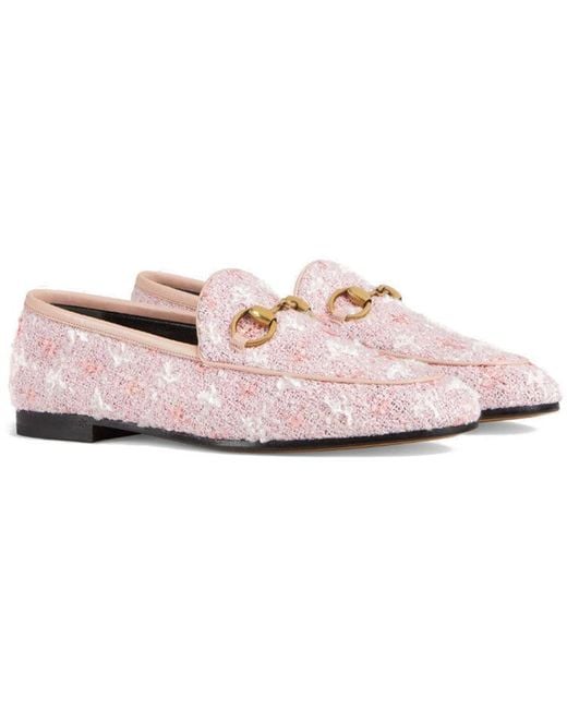 Gucci Pink (Wmns) Jordaan Tweed Loafers