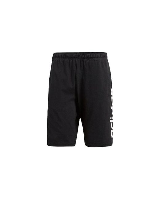 Adidas Black Ess Lin Shor Sj Sports Knit Shorts for men