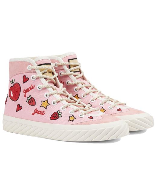 Gucci Pink (Wmns) Canvas Hightop 'Valentine's Day'