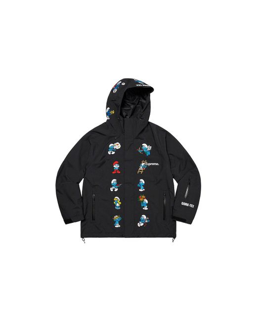 Supreme Black X Smurfs Gore-tex Shell Jacket for men