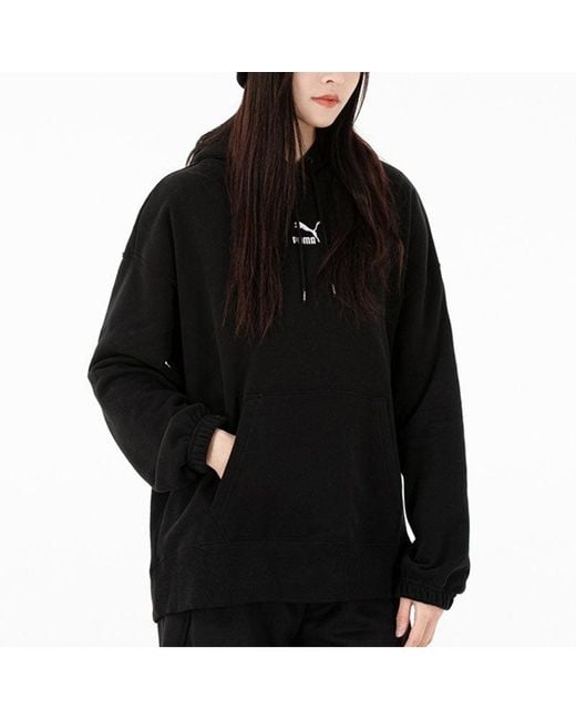 PUMA Black (Wmns) Classics Oversized Tr Embroidery Logo Hoodie