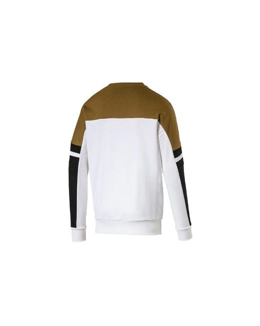 PUMA White Logo Printing Colorblock Round Neck for men
