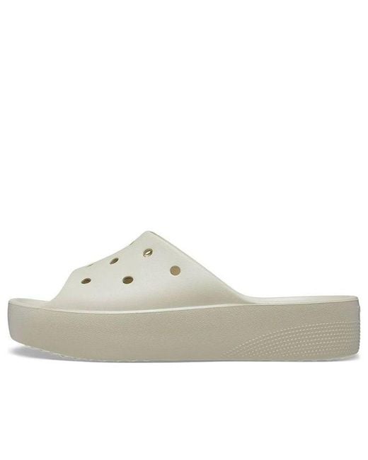 CROCSTM White (Wmns) Classic Platform Slide 'Bone'