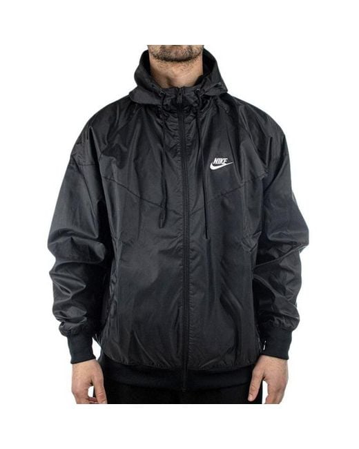 Nike Black Sports Zipper Hooded Windproof Jacket for men