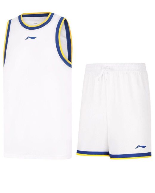 Li-ning White Basketball Competition Suits for men