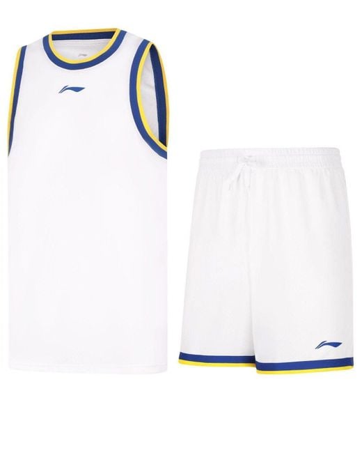 Li-ning White Basketball Competition Suits for men