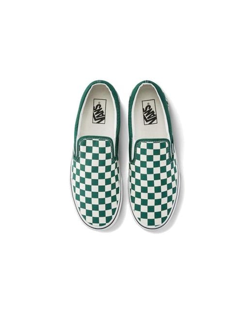 Vans Green Classic Slip-On 'Checkerboard for men