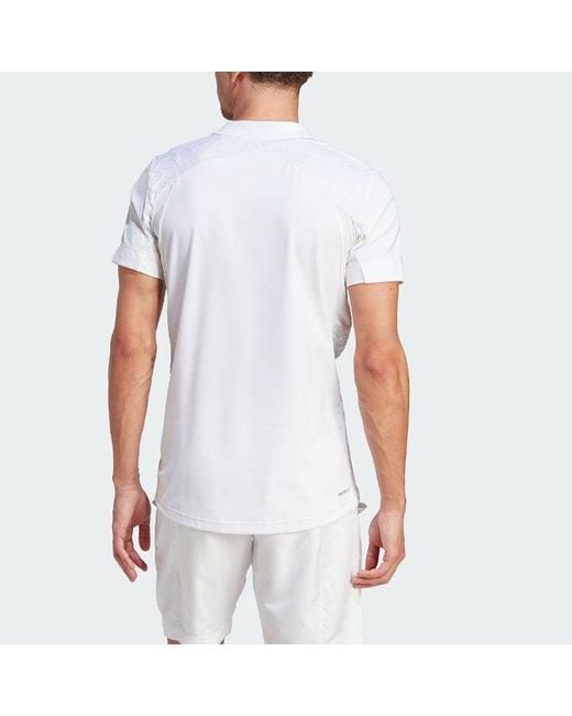 Adidas White Tennis London Freelift Polo Shirt for men