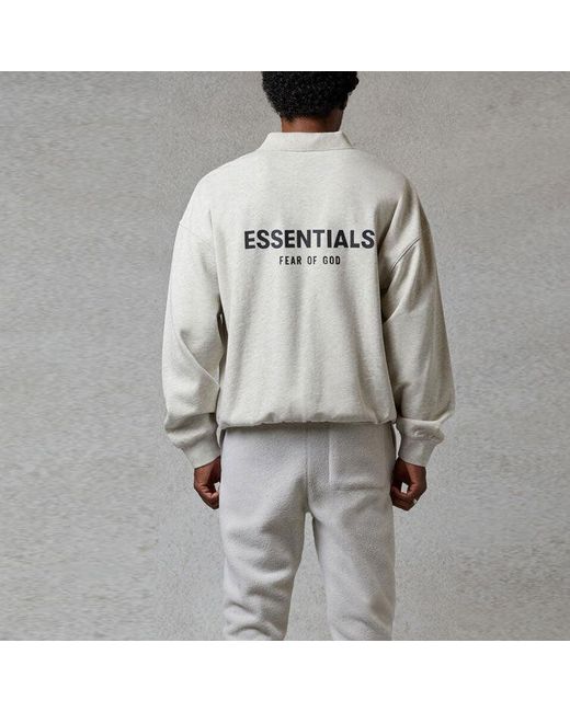 Fear Of God White Fw20 Long Sleeve Polo Shirt 'Oatmeal' for men