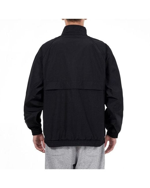 New Balance Black Alphabet Pattern Solid Color Jacket for men