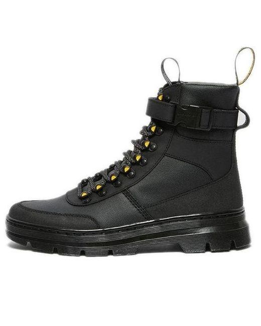 Dr. Martens Black Combs Tech Coated Canvas Casual Boots