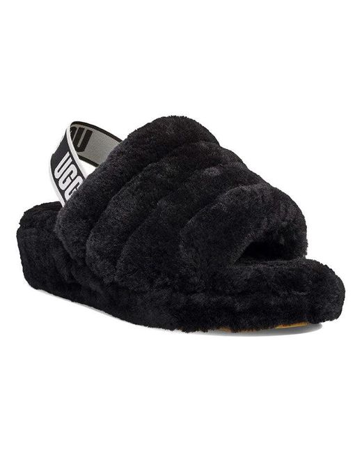 Ugg Black (Wmns) Fluff Yeah Slide Thick Sole Slipper