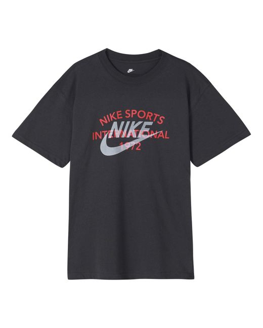 Nike Black Sportswear Circa Hybird S/S Tee Logo Printing Round Neck Short Sleeve for men