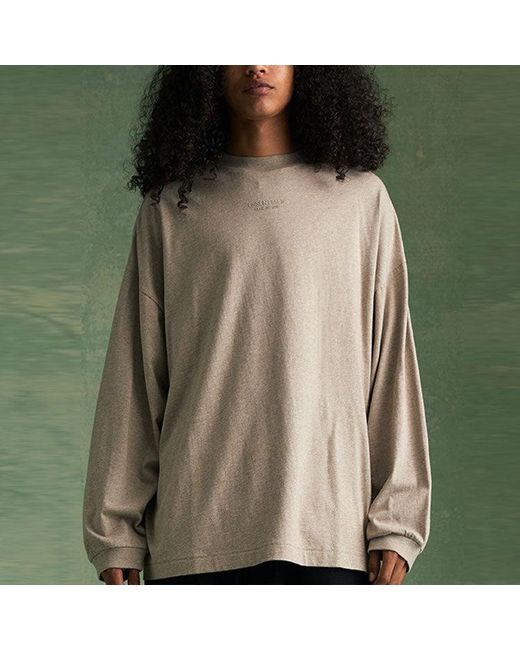 Fear Of God Gray Fw23 Long Sleeve Tee 'Core Heather' for men