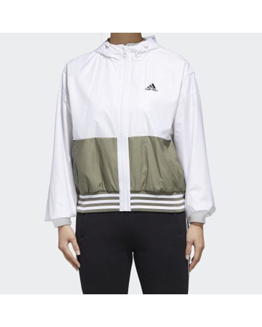 Adidas Gray (Wmns) Mh Fem Wb Hooded Splicing Woven Windproof Jacket