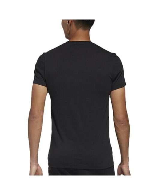 Adidas Black Bj Scrawl Tee Casual Sports Round Neck Training Short Sleeve Couple Style