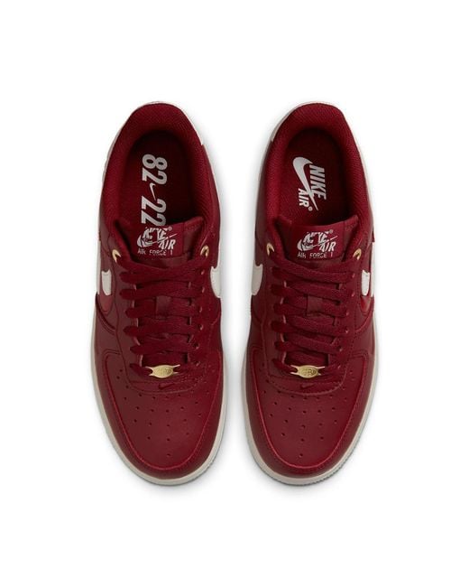 Nike Red (Wmns) Air Force 1 '07 Premium 'History Of Logos