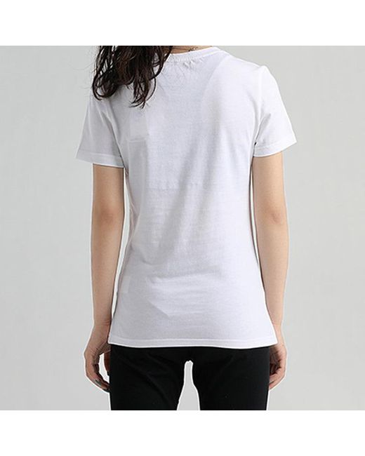 Adidas White (Wmns) Neo Alphabet Casual Round Neck Short Sleeve