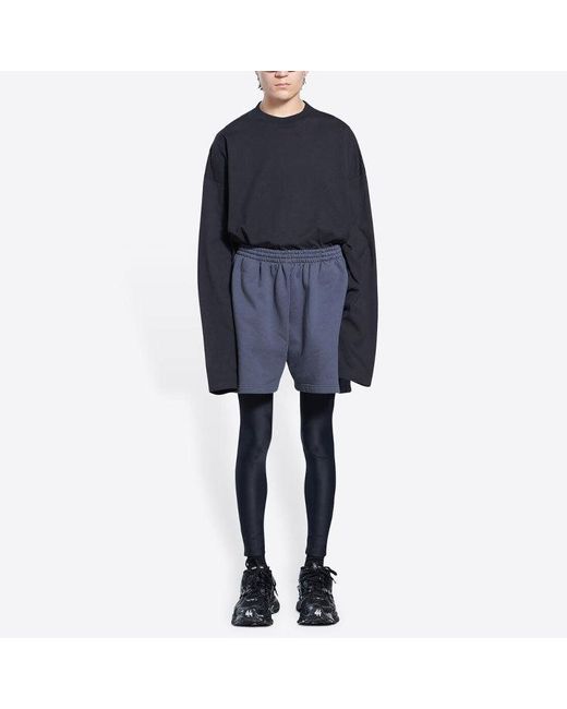Balenciaga Blue Political Campaign Sweat Shorts 'Dark' for men