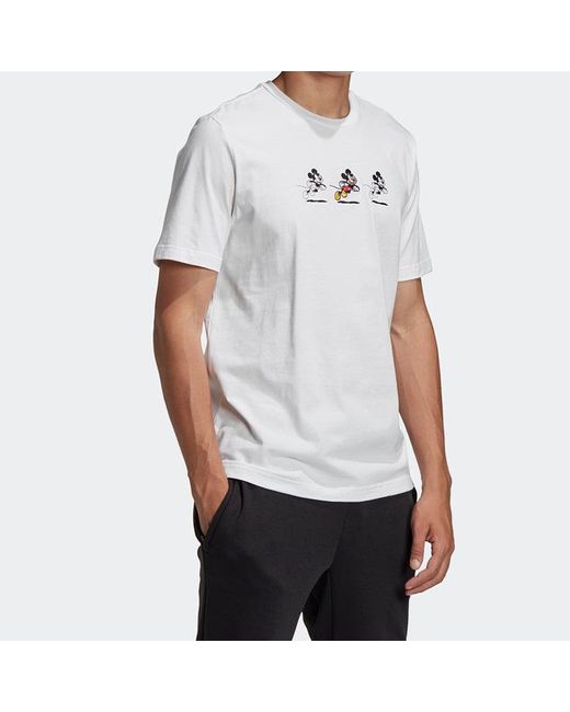 Adidas White Disney Mickey Pattern Short Sleeve for men