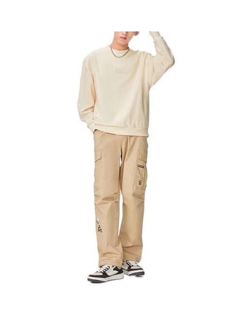 Li-ning White Lifestyle Plain Pullover 'Cream'