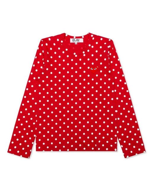 COMME DES GARÇONS PLAY Red (Wmns) Polka Dot Long Sleeve Tee