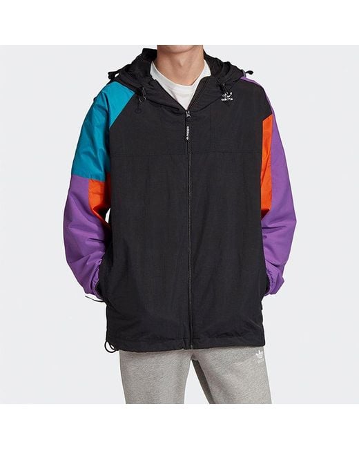 Adidas Blue Originals Colorblock Athleisure Casual Sports Jacket for men
