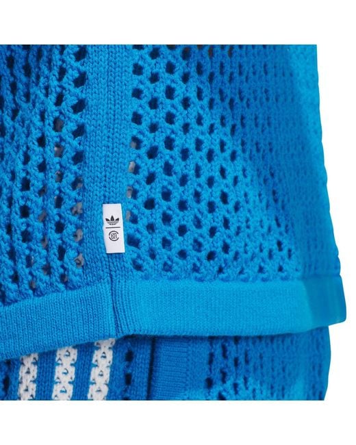 Adidas Blue X Clot Fw24 Crochet Polo Shirt Asia Sizing 'Bright' for men