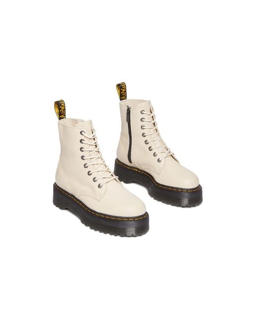 Dr. Martens Natural Jadon Iii Pisa Leather Platform Boots 'Parchment'