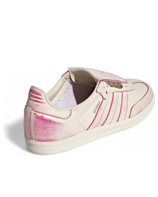 adidas SAMBA LT cream white／pink adidas Samba Long Tongue Shoes - White | Free Shipping with
