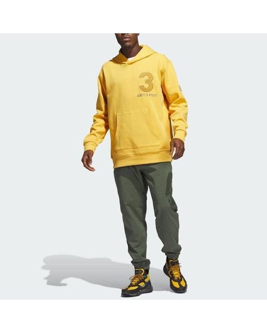 Adidas Yellow Adicross Anti 3 Putt Hoodies for men