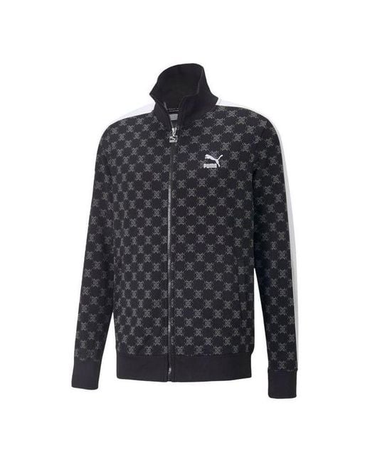 PUMA Blue T7 Printed Full Zip Track Jacket for men