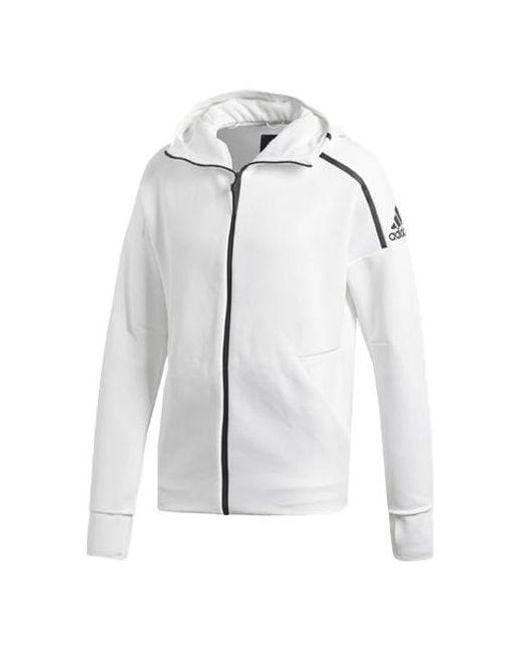 Adidas White Zne Hoody 3.0 Retro Sports Hooded Jacket Asia Edition for men