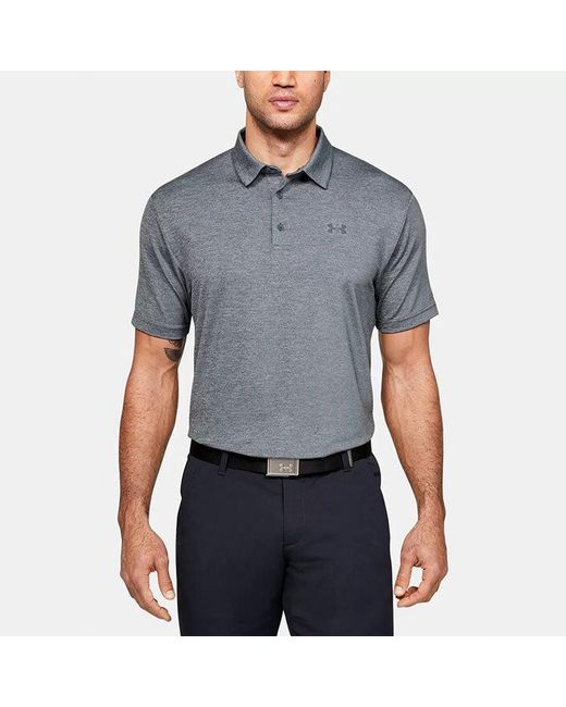Under Armour Gray Playoff Golf Sports Thin And Light Breathable Loose Short Sleeve Polo Shirt for men