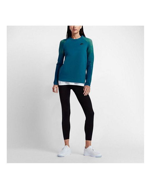 Nike Blue (Wmns) Sportswear Tech Fleece Crew Abyss'