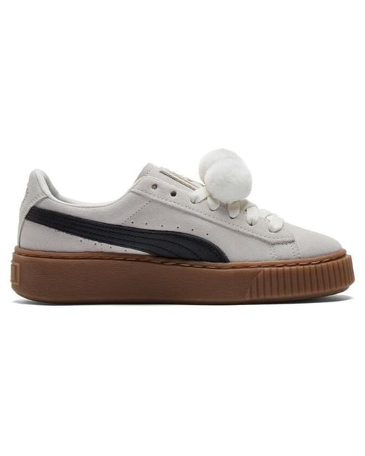 PUMA White Suede Platform