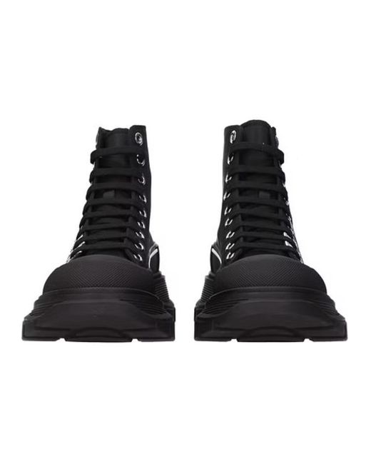 McQueen Black (Wmns) Tread Slick Graffiti Logo Boots
