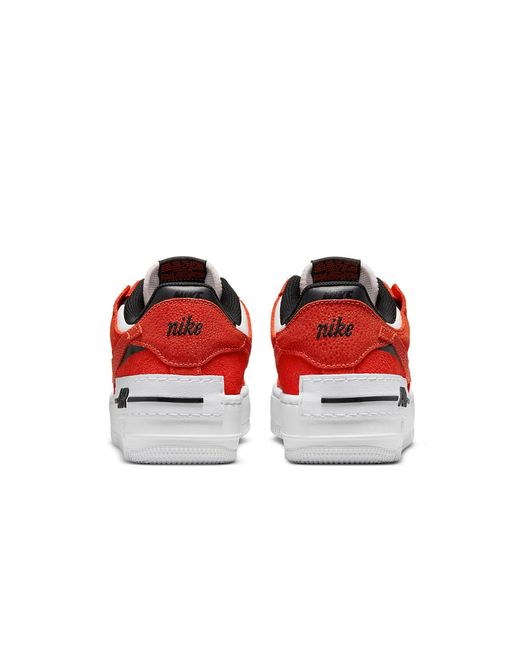 Nike Red (Wmns) Air Force 1 Shadow 'Cracked Leather