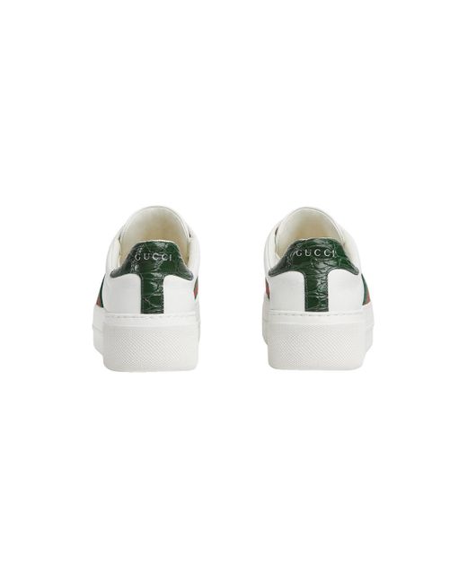 Gucci White (Wmns) Ace Leather Platform