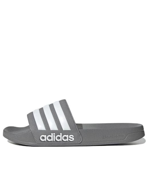 Adidas Gray Adilette Shower Slides Cozy Wear-Resistant Slippers for men