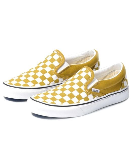 Vans White Classic Slip-On 'Checkerboard for men
