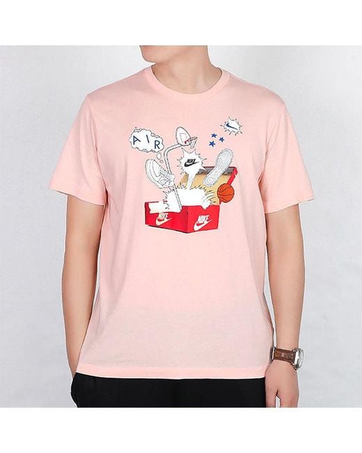 Nike Pink As M Sportswear Nsw Tee Shoe Printing Short Sleeve Coral for men