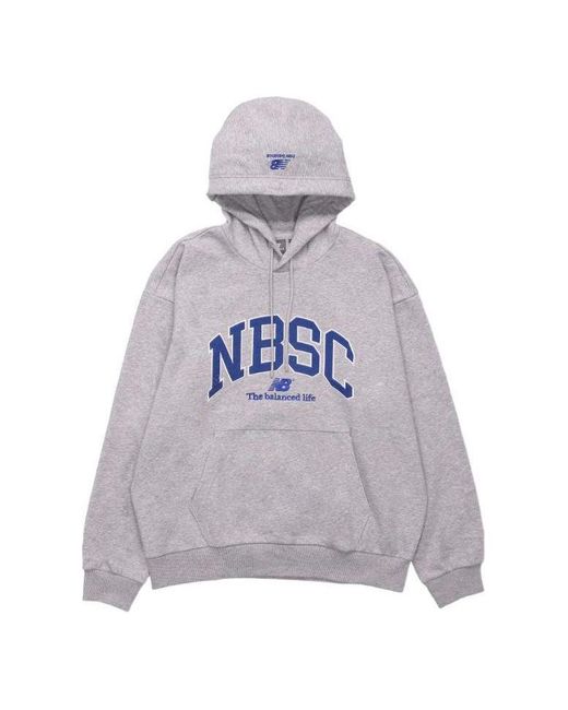 New Balance Gray Logo Print Hoodie