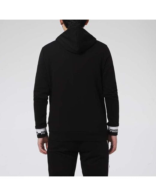 PUMA Black Amplified Full-Zip Hoodied Jacket for men